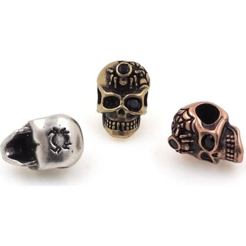 Brass Crab on Skull Head Antique Spacer Beads For Bracelets Necklaces Jewelry Making Accessories 16x10.5x10.3MM