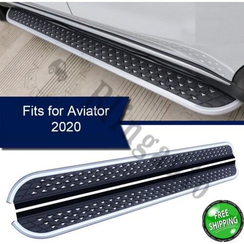 Fits for L.incoln Aviator 2020 2Pcs left right running board side steps nerf bar car pedal side stairs
