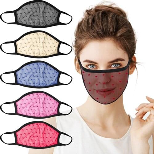 5pc Breathable Mask For Women Summer Sexy Dress Mesh Masks UV Protection Masque See Through Reuse Face Mascaras Decoration
