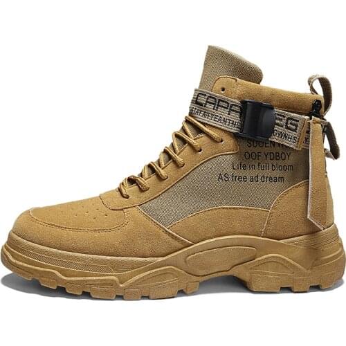 New Shoes Men PU Leather Ankle Boots Spring Autumn Winter Casual Fashion Motorcycle Boots Male Outdoor Sneakers Snow Boots