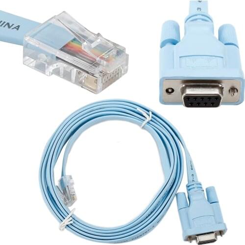 Wholesale RJ45 Cat5e CAT6 to RS232 DB9 Console Router Cable 18CM