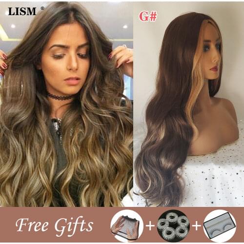 Women Long Wave Wigs Pelucas De Mujer Centre Parting Loose Curly Hairpieces Cosplay Halloween Perruque Naturelle Peluca Natural