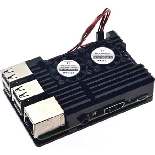 Raspberry pi 4 generation motherboard box Black with fan raspberry pi box