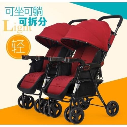 Super Portable Twin Stroller Portable Folding Portable Sitting and Lying Double Stroller Stroller Baby Stroller Baby
