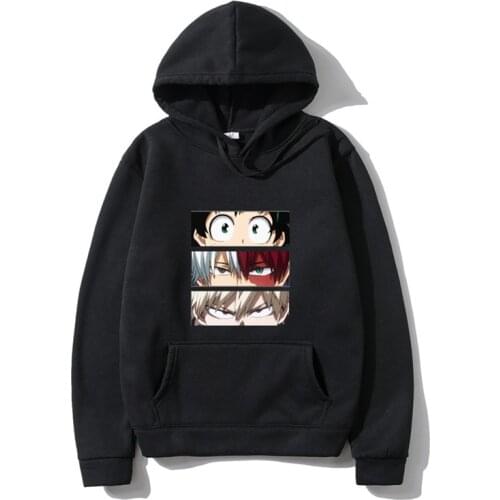 My Hero Academia Hoodie MHA Deku Todoroki Bakugo Eyes Unisex Clothes japanese streetwear anime hoodies men hoodie