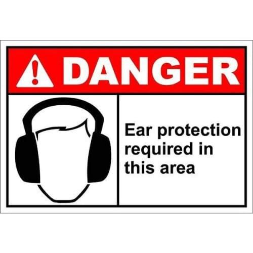Ear Protection Required in This Area Danger Tin Sign art wall decoration,vintage aluminum retro metal sign