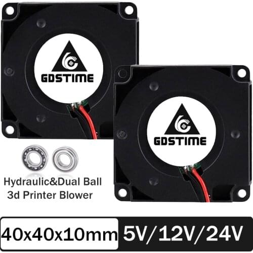 2PCS Gdstime 3D Printer Turbine 40mm Fans 5V 12V 24V 40mmx10mm 4010 DC Blower Fan Cooling Accessories Radial Turbo Heatsink