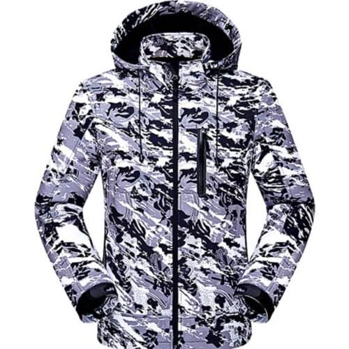 Outdoor mens soft shell thin waterproof breathable camouflage coat couples mountaineering travel fleece jacket clothes outwear