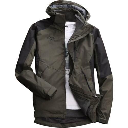Outdoor mens autumn and winter plus velvet warm mountaineering clothes windproof waterproof quick-drying cold men