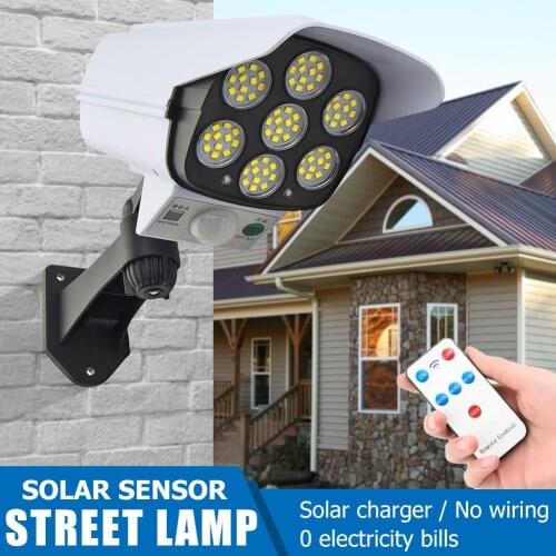 3 Modes 77 Outdoor LED Waterproof Street Light Solar Wall Lamp PIR Motion Sensor Garden Yard Path Street Night Lighting
