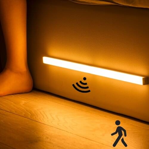 30cm Smart Infrared Motion Sensor Bedside Lamps USB Rechargeable Power DIY Warbore Stairs Corridor Night Security LED Bar Light