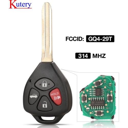 Kutery 4 Buttons GQ4-29T Smart Car Key 314/315Mhz For Toyota Corolla Pontiac Matrix Transponder 4D67 Chip optional