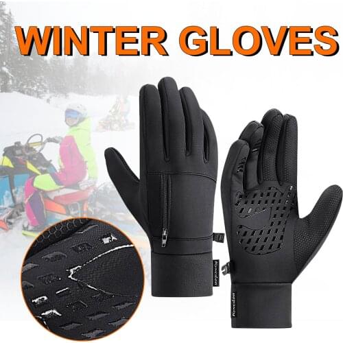 Cycling Gloves Windproof Water Repellent Sports Gloves Tactical Gloves Unisex Outdoor Black Gloves Warm Winter Sports Gloves