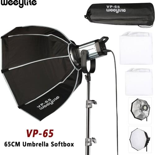 Weeylite VP-65 65cm Photo Portable Octagon Umbrella Softbox Bowens Mount Outdoor Soft Box for Studio Continuous Light System