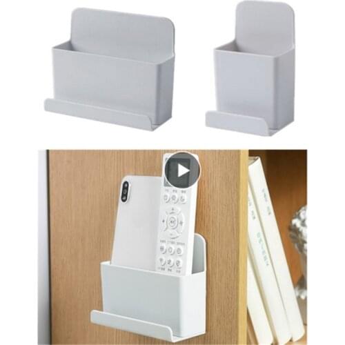 Remote Control Storage Box Wall Mounted Universal Charger Phone Holder Stand Rack Hanger Base Support Hook Hanging Organizer