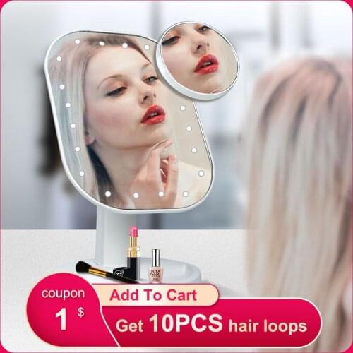 Makeup mirror with adjustable touch control mirror, multi-function 10 times magnifying table makeup beauty mirror led mirror