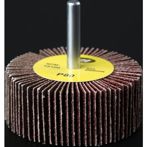 1Pc 80-Grit 60mm Aluminum Oxide Flap Wheel 6mm Shank Buffing Grinding Flap Wheels Brush Sandpaper For Dremel Rotary Tools