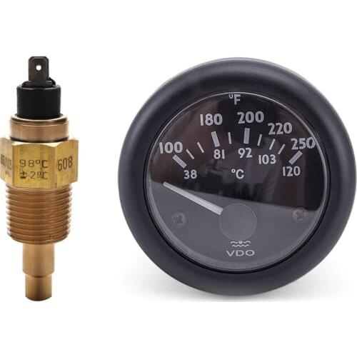 1 Pcs Vdo 1/2 Npt 21mm Thread Engine Oil Temperature Sensor & 1 Pcs VDO Electromagnetic Water Temperature Gauge