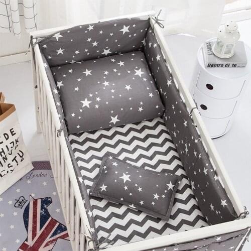 6/9pcs Stars crib bumpers Baby Crib Bedding Set kit berço for Girls Boys Cartoon Bed Flat Sheet 120*60/120*70cm