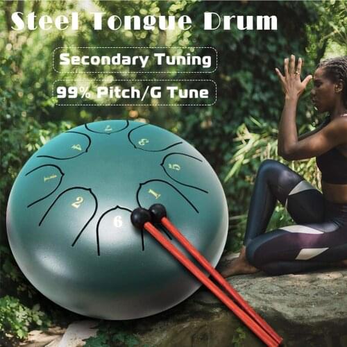 8 Notes 6 Inches Steel Tongue Drum Yoga Meditation Relax Percussion with Padded Travel Bag Yoga Practice Performances