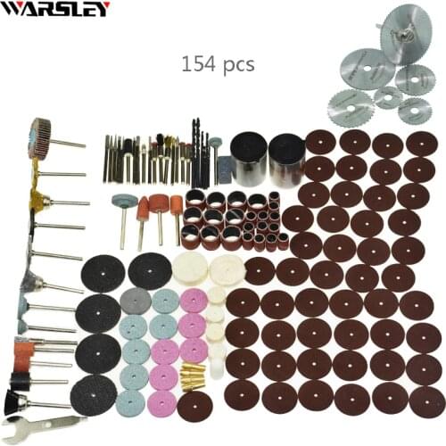 154pcs/ Engraver Abrasive Tools Accessories Dremel Rotary Tool Accessory Set Fits For Dremel Drill Grinding Polishing Saw Blade