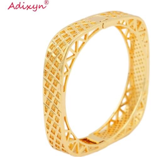 Adixyn two Desigh Dubai Bangles for Women Gold Color Cuff Bangle African Jewelry Middle east Arab Party MOM Gifts N12275