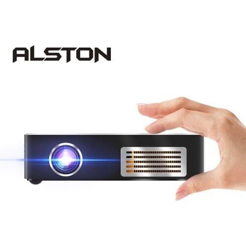 ALSTON C9 Plus 4K Mini Portable DLP Projector Android 7.1 WiFi Bluetooth Smart Touchpad LED Home Cinema Beamer