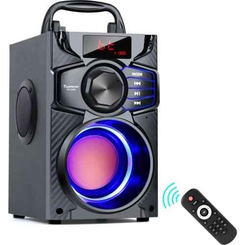 TOPROAD Bluetooth Speaker Portable Big Power Wireless Stereo Subwoofer Heavy Bass Party LED Speakers Support FM Radio TF AUX USB