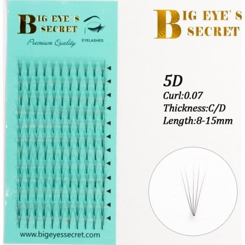 Big eyes secret 5D Premade Fans Volume Eyelashes Individual Short Stem Silk Eyelash Extensions Free shipping
