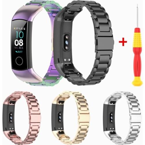 Stainless Steel Metal Strap For Huawei Honor Band 5 4 Smartwatch Bracelet Relacement Band For Honor Band 4 Wristband Accessories