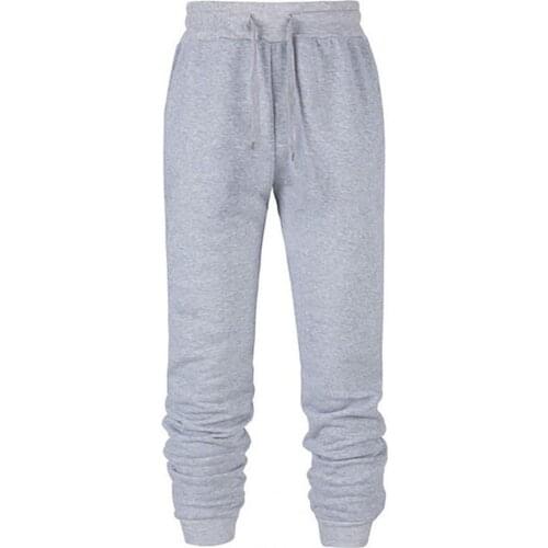 Joggers Pants 2021 Solid Color Straight Unisex Pants Ankle-Length Elastic Waist Ankle Banded Thicken Sweatpants Running Clothing