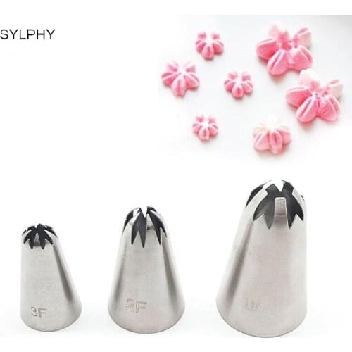 #1F#2F#3F 3pcs/set cherry cake nozzles decoration tips stainless steel icing piping pastry nozzle cake decorating tools bakeware