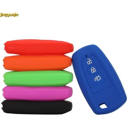 Jingyuqin 30pcs Remote Car Key Silicone Case Cover Protection For Ford Edge 2018 Mondeo 2017 3 Button No Logo