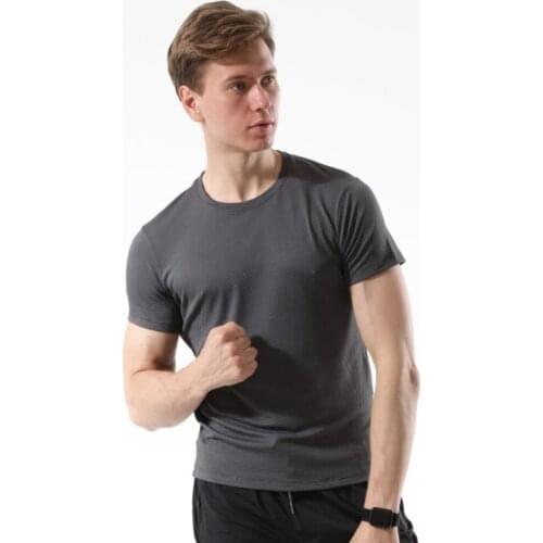 JS6005 Gym Shirt Quick-dry Sport T Shirt Men Short Sleeve Running Shirt Men Workout Training Tees Fitness Top Sport T-shirt