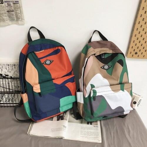Camouflage Backpacks Waterproof Oxford Leisure Or Travel Bags Large Capacity Soft School Bag Contrast color Unisex Shoulder Bags