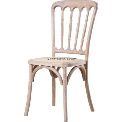 American Country Retro Chair Back Chair American Chair Dining Chair Solid Wood Simple Family Nordic Restaurant Bamboo Chair