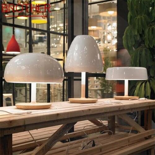 BROTHER Creative Table Lamps Contemporary White LED Mushroom Desk Light for Home Bedside Decoration