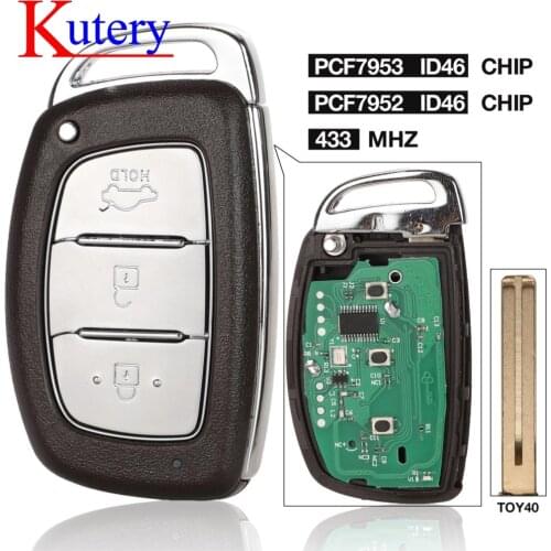 Kutery 3 Button 434 Mhz FSK Smart Remote Control Key for Hyundai IX35 PCF7953 Hitag2 ID46 Verna Elantra 7952 Chip