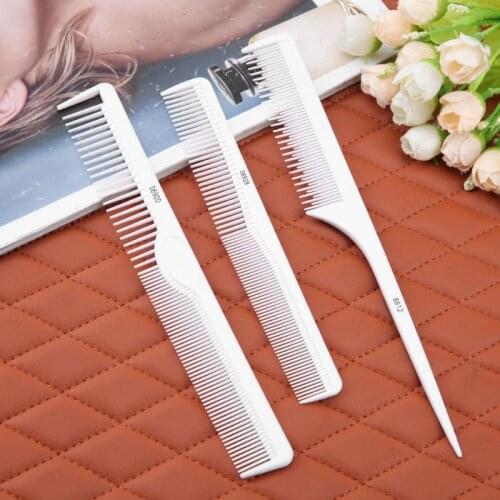 Professional 3pcs Hair Combs Kit White Salon Comb Brushes Anti-static Hairbrush Hair Styling Tool Set for Hair Salon