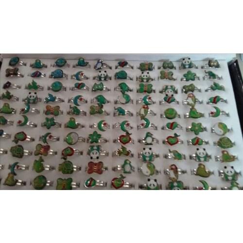 Mood temperature sensing mood ring alloy cartoon open mouth mood ring mix style 200pcs/lot