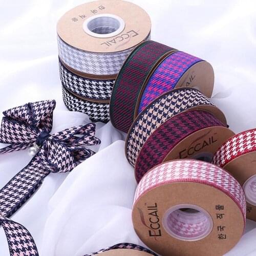10Yards/Roll Lattice Plaid Ribbons Bow Ribbon Gift Wrapping Ribbon Handmade Wedding Party Decor DIY Accessories