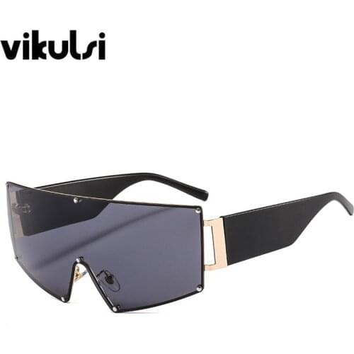 Celebrity Large Shield One Piece Sunglasses Women Brand Oversized Sun Glasses Men Vintage Square Shades Lady Windshield Oculos