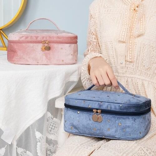 Star Print Make Up Bag Fashion Soft Travel Cosmetic Storage Women Makeup Organizer Toiletry Neceser Bag Travel Beauty Kit Case