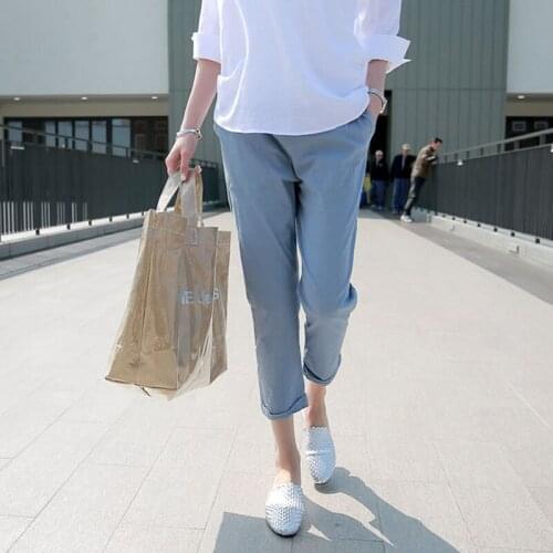 Cotton Loose Clothes For Women Pregnancy Clothes Nine-point Pants Clothes For Pregnant Women Slim Pregnant Pants