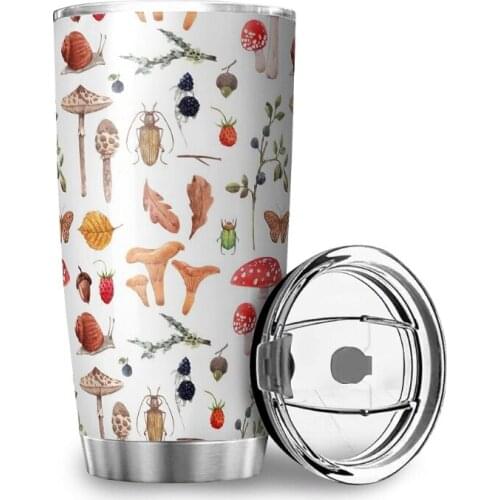 Stainless Steel Water Bottle Doublelayer Vacuum Car Cup Thermal Bottle Portable Travel Custom Interesting Pattern Cup with Water