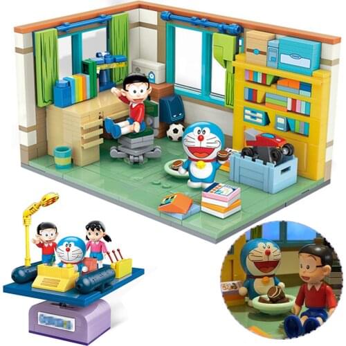 Highly Restored Doraemon Nobita Nobis`s Room Time Machine Model Building Blocks Figures Classic Kids Toys Support Dropshipping