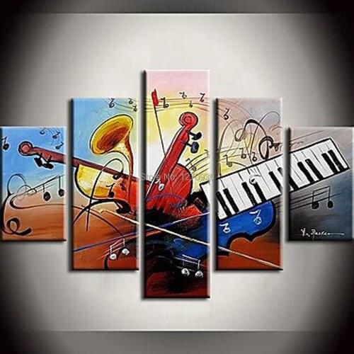 High Quality Low Price Handmade Oil Painting on Canvas Musical Instrument Oil Painting Hand-painted Wall Artwork Hang Picture