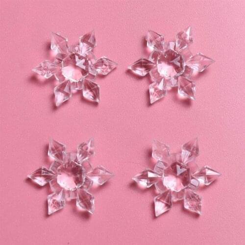 Clear Crystal Acrylic Rhinestone Flatback Cabochon DIY Decorative Craft Scrapbooking Decor Xmas 20PCS Christmas Snowflake Shape
