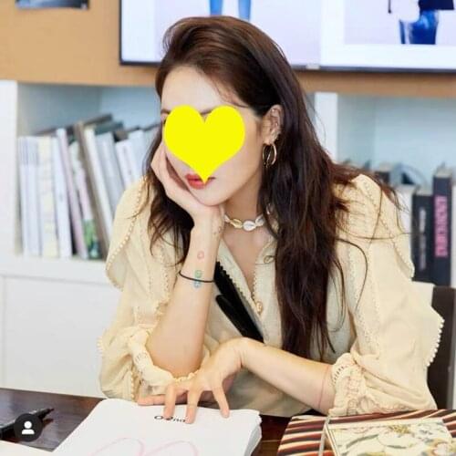 Yilu * Lace Long Sleeve Chiffon shirt womens Ruffle Top early spring 2021