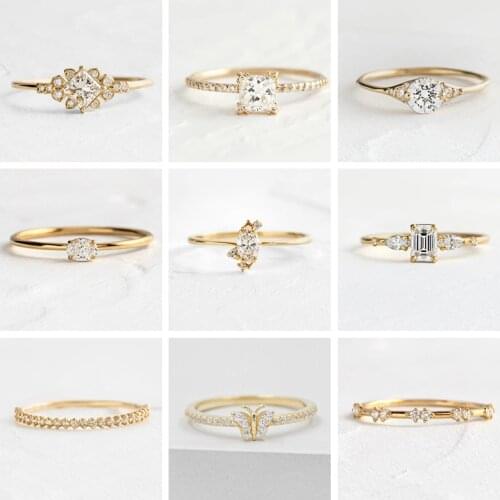 CANNER 2021 Trend Rings for Women Real 925 Sterling Silver Wedding Finger Ring Minimalist Geometric CZ Handmade Anillos Jewelry